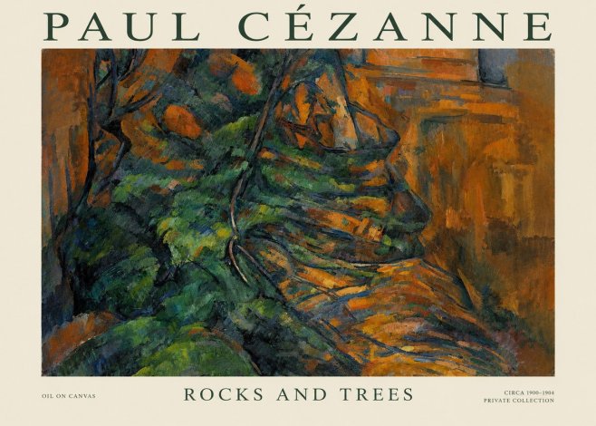 Paul Cézanne Rocks and Trees IV No1 - Plakat