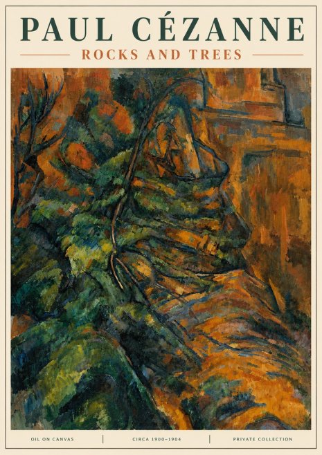 Paul Cézanne Rocks and Trees IV No4 - Plakat
