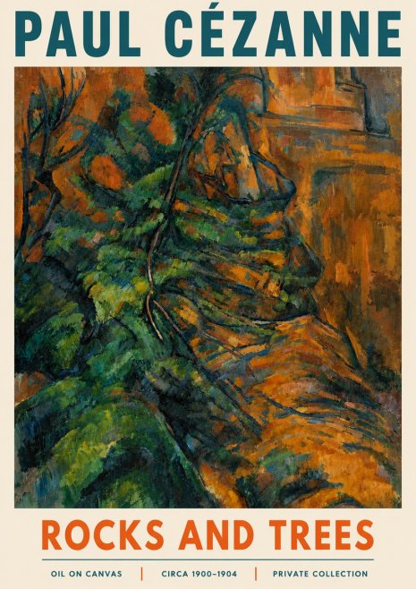 Paul Cézanne Rocks and Trees IV No5 - Plakat